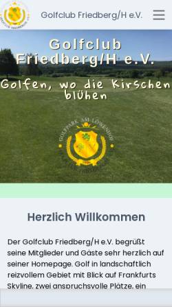 Vorschau der mobilen Webseite www.golfclub-friedberg.de, Golfclub Friedberg