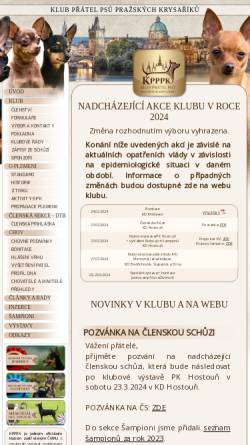 Vorschau der mobilen Webseite www.prazsky-krysarik.cz, Klub der Freunde des Prager Rattlers