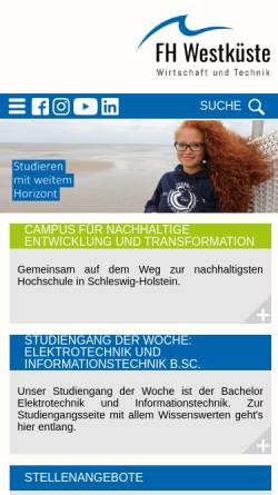 Vorschau der mobilen Webseite www.fh-westkueste.de, Fachhochschule Westküste