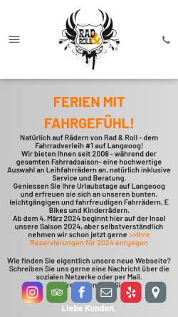 Vorschau der mobilen Webseite www.radandroll.de, Rad & Roll, Inhaber Andreas Moselage
