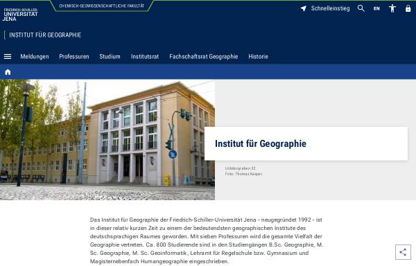 Vorschau von www.geographie.uni-jena.de, Institut für Geographie der Friedrich-Schiller-Universität Jena