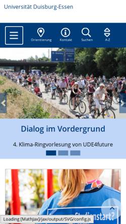 Vorschau der mobilen Webseite www.uni-duisburg.de, Institut für Geographie der Gerhard Mercator Universität Duisburg