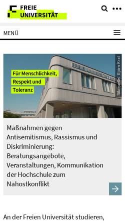 Vorschau der mobilen Webseite www.fu-berlin.de, Institut für Geographische Wissenschaften an der FU Berlin