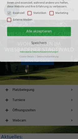Vorschau der mobilen Webseite www.wiesbadener-golfclub.de, Wiesbadener Golf-Club