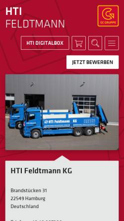Vorschau der mobilen Webseite www.hti-feldtmann.de, HTI Feldtmann KG