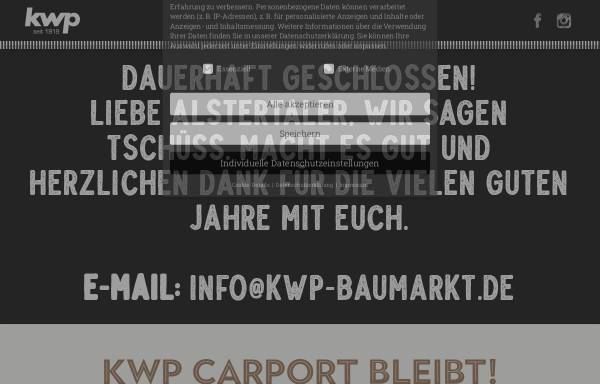Vorschau von www.kwp-baumarkt.de, KWP Baumarkt
