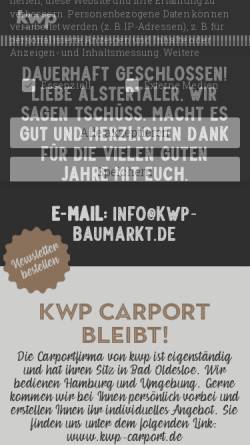 Vorschau der mobilen Webseite www.kwp-baumarkt.de, KWP Baumarkt
