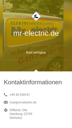Vorschau der mobilen Webseite www.mr-electric.de, Mister Electric