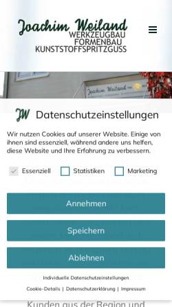 Vorschau der mobilen Webseite weiland-wzb.de, Joachim Weiland