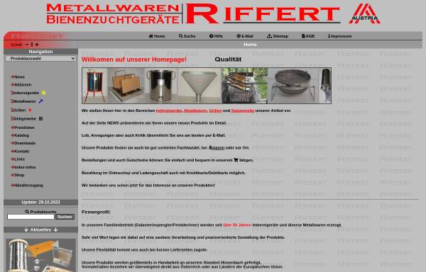 Vorschau von www.metallwaren-riffert.at, Metallwaren-Riffert