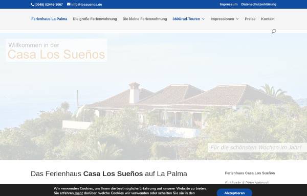 Vorschau von www.lossuenos.de, Ferienhaus auf La Palma - Los Suenos