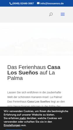 Vorschau der mobilen Webseite www.lossuenos.de, Ferienhaus auf La Palma - Los Suenos