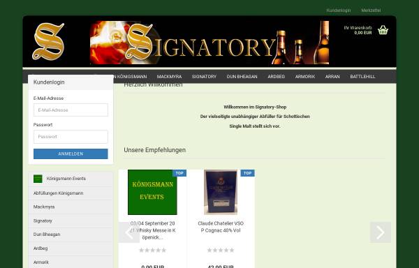 Vorschau von www.signatory-whisky-shop.com, Signatory Shop, Toralf Haarnack