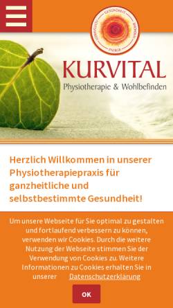 Vorschau der mobilen Webseite www.kurvital-bad-gottleuba.de, Physiotherapie Pysarczuk