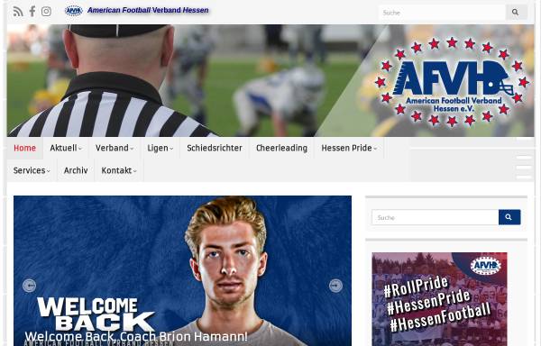 Vorschau von www.afvh.de, American Football Verband Hessen