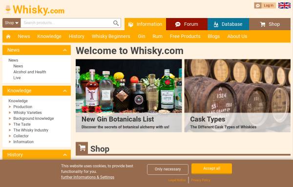 Vorschau von www.thewhiskystore.de, The Whisky Store