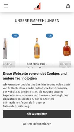 Vorschau der mobilen Webseite www.whisky-corner.de, Whisky-Corner