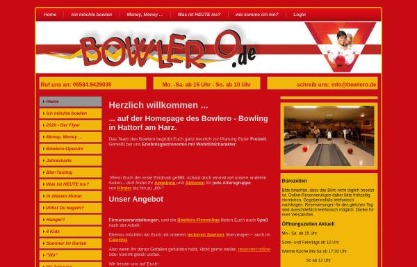 Vorschau von www.bowlero.de, Bowlero
