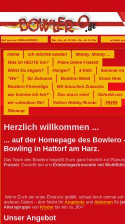 Vorschau der mobilen Webseite www.bowlero.de, Bowlero