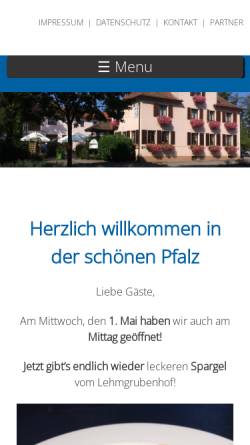 Vorschau der mobilen Webseite www.gasthaus-hubertushof.de, Gasthaus Hubertushof