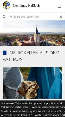 Vorschau der mobilen Webseite www.hassloch.de, Gemeinde Haßloch