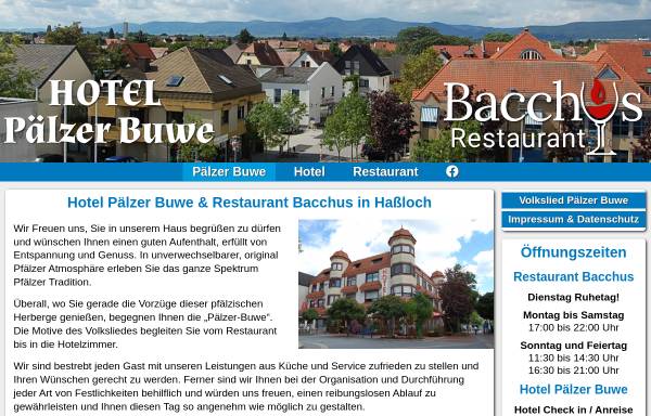 Vorschau von paelzer-buwe.de, Hotel + Restaurant Pälzer-Buwe