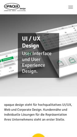 Vorschau der mobilen Webseite opaque.at, opaque design - Walter Kruml