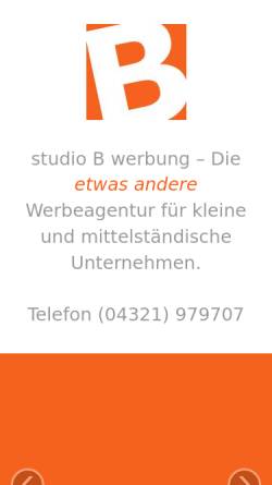 Vorschau der mobilen Webseite www.studio-b-werbung.de, Studio B Werbung, Olaf Bierstedt