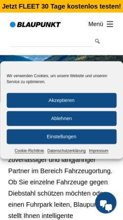 Vorschau der mobilen Webseite www.blaupunkt-telematics.com, Blaupunkt GmbH