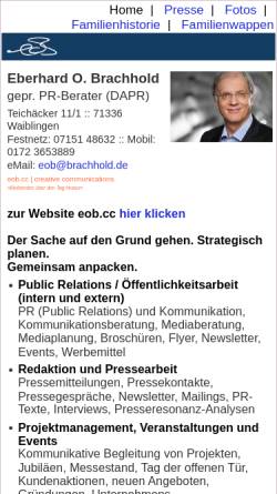 Vorschau der mobilen Webseite www.brachhold.de, Brachhold