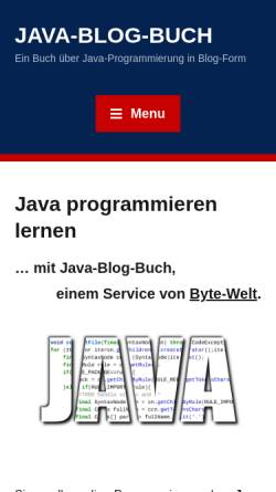 Vorschau der mobilen Webseite www.java-blog-buch.de, Java Blog Buch