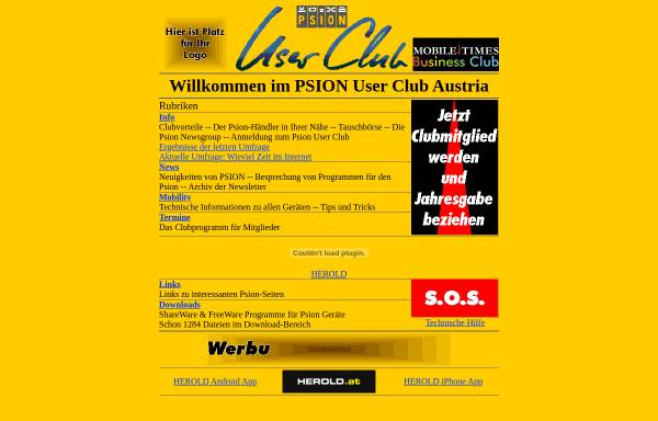 Vorschau von www.psion-user-club.at, Psion User Club Austria