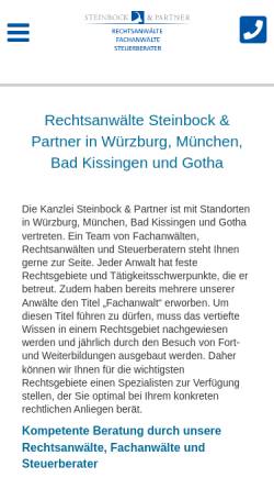 Vorschau der mobilen Webseite www.steinbock-partner.de, Rechtsanwälte Steinbock & Partner