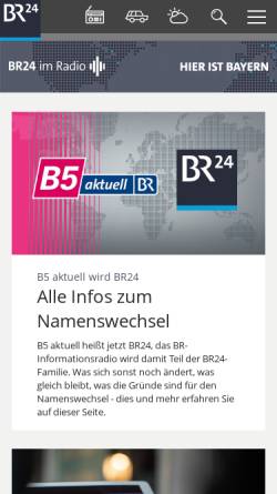 Vorschau der mobilen Webseite www.br.de, Bayern 5 Aktuell