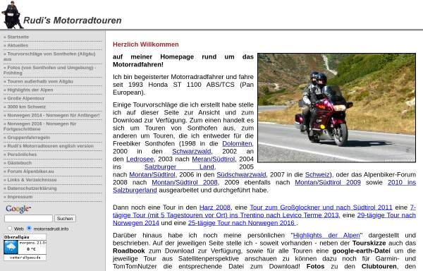 Vorschau von www.motorradrudi.info, Rudis Motorradtouren