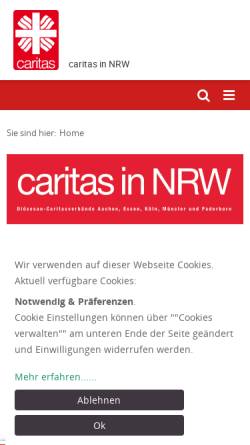 Vorschau der mobilen Webseite www.caritas-nrw.de, Caritas in NRW