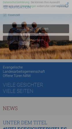 Vorschau der mobilen Webseite www.elagot-nrw.de, ELAGOT NRW - Evangelische Landesarbeitsgemeinschaft Offene Türen NRW