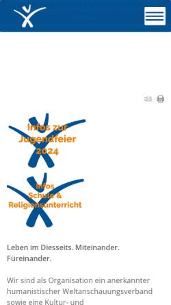 Vorschau der mobilen Webseite www.hvd-nrw.de, Humanistischer Verband NRW