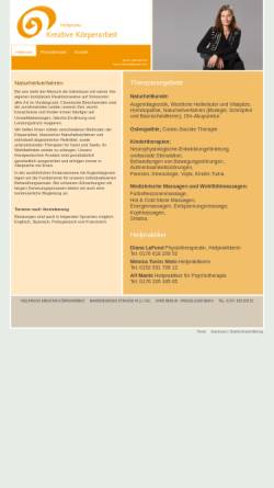 Vorschau der mobilen Webseite www.kreative-koerper.de, Kreative Körperarbeit & Physiotherapie Praxis Diana LaFond