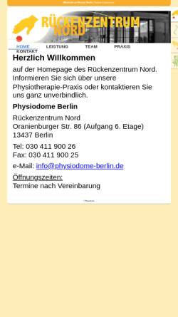 Vorschau der mobilen Webseite www.physiodome-berlin.de, Physiodome