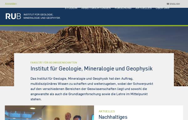 Vorschau von www.gmg.ruhr-uni-bochum.de, Institut für Geologie, Mineralogie und Geophysik