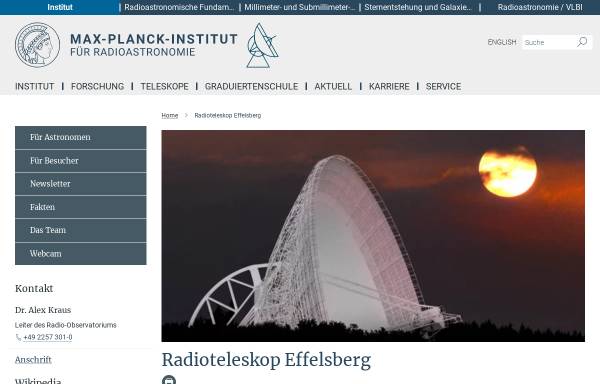 Vorschau von www.mpifr-bonn.mpg.de, Effelsberg 100-m-Radioteleskop