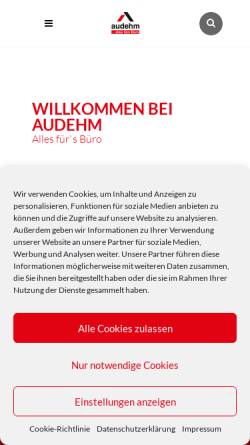 Vorschau der mobilen Webseite www.audehm.de, Günter Audehm GmbH & Co. KG