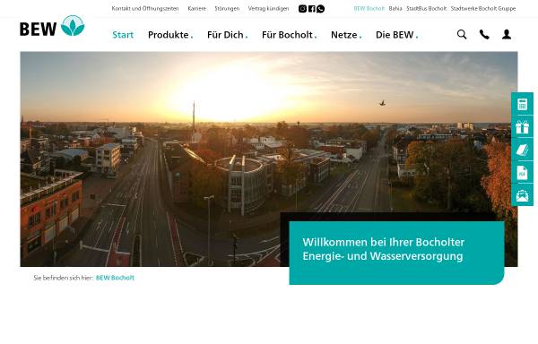 Vorschau von www.bew-bocholt.de, Bocholter Energie- und Wasserversorgung GmbH