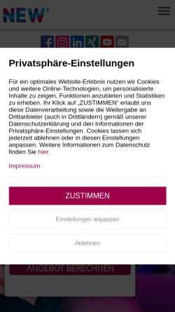 Vorschau der mobilen Webseite www.new.de, NVV Niederrheinische Versorgung und Verkehr AG