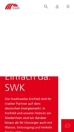 Vorschau der mobilen Webseite www.swk.de, Städtische Werke Krefeld AG