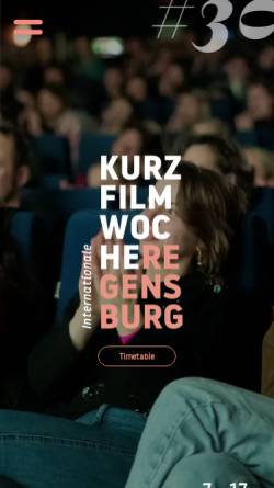 Vorschau der mobilen Webseite www.kurzfilmwoche.de, Regensburger Kurzfilmwoche