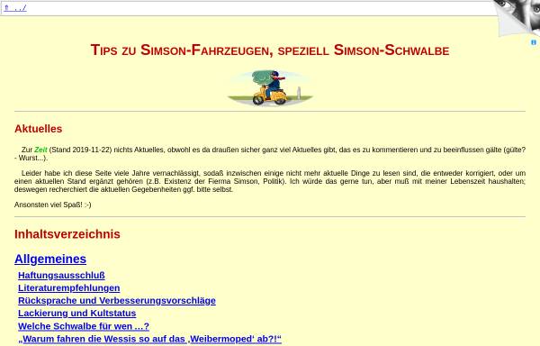Vorschau von www.fen-net.de, Ralf Willin-Fuhrmanns Simson-Tipps