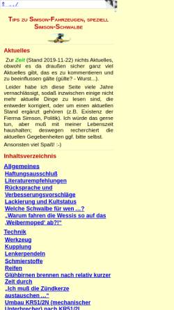 Vorschau der mobilen Webseite www.fen-net.de, Ralf Willin-Fuhrmanns Simson-Tipps