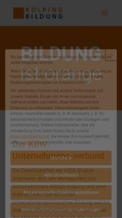 Vorschau der mobilen Webseite www.kolping-bildungswerk.de, Kolping Bildungswerk